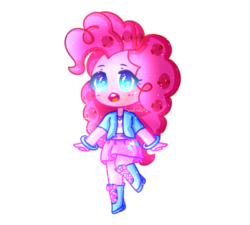 Size: 2222x2000 | Tagged: safe, artist:smollawliet, pinkie pie, human, equestria girls, g4, blushing, boots, chibi, clothes, cute, diapinkes, female, heart eyes, high res, moe, open mouth, shirt, shoes, simple background, skirt, solo, transparent background, wingding eyes