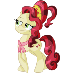Size: 1280x1493 | Tagged: safe, artist:bunbubs, cherry jubilee, earth pony, pony, g4, cute, female, jubibetes, lidded eyes, mare, simple background, solo, white background