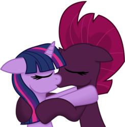 Size: 8956x9145 | Tagged: safe, artist:ejlightning007arts, fizzlepop berrytwist, tempest shadow, twilight sparkle, pony, unicorn, g4, absurd resolution, duo, eyes closed, female, kiss on the lips, kissing, lesbian, mare, ship:tempestlight, shipping, simple background, transparent background, vector