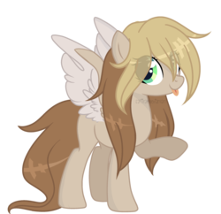 Size: 2489x2409 | Tagged: safe, artist:sapiira, oc, oc only, oc:eva, pegasus, pony, female, high res, mare, simple background, smiling, solo, tongue out, transparent background