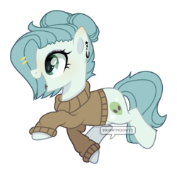 Size: 1280x1258 | Tagged: safe, artist:jxst-roch, oc, oc only, oc:merry, earth pony, pony, clothes, female, mare, simple background, solo, sweater, transparent background