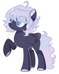 Size: 2005x2537 | Tagged: safe, artist:poppyglowest, oc, oc only, oc:moonlight glimmer, pegasus, pony, ear fluff, eye clipping through hair, female, high res, mare, raised hoof, simple background, solo, transparent background