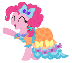 Size: 486x430 | Tagged: safe, artist:cheerful9, pinkie pie, earth pony, pony, g4, clothes, dress, female, simple background, solo, white background
