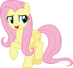 Size: 3235x3000 | Tagged: safe, artist:cloudy glow, fluttershy, pony, a health of information, g4, .ai available, female, high res, mare, open mouth, raised hoof, simple background, solo, transparent background, vector
