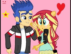 Size: 480x360 | Tagged: artist needed, safe, flash sentry, sunset shimmer, equestria girls, g4, female, male, ponied up, ship:flashimmer, shipping, speedpaint, straight