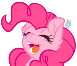 Size: 907x783 | Tagged: safe, artist:rainbow eevee, pinkie pie, pony, g4, cheer, cute, eyes closed, female, fluffy, happy, joy, open mouth, solo
