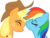 Size: 2324x1775 | Tagged: safe, artist:kennyklent, applejack, rainbow dash, earth pony, pegasus, pony, g4, blushing, duo, female, forehead kiss, high res, kissing, lesbian, mare, ship:appledash, shipping, simple background, transparent background