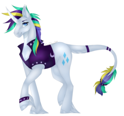 Size: 2529x2372 | Tagged: safe, artist:jacobdawz, rarity, pony, g4, alternate hairstyle, female, high res, leonine tail, punk, raripunk, simple background, solo, transparent background