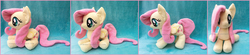 Size: 3375x742 | Tagged: safe, artist:lilmoon, fluttershy, pegasus, pony, g4, female, irl, mare, photo, plushie, solo