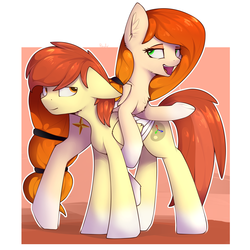 Size: 3924x3924 | Tagged: safe, artist:renderpoint, oc, oc only, oc:amity starfall, oc:render point, pegasus, pony, brother and sister, duo, female, high res, male, mare, siblings, stallion