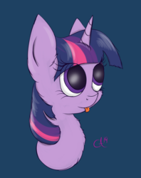 Size: 1447x1827 | Tagged: safe, artist:luxsimx, twilight sparkle, pony, g4, :p, chest fluff, female, silly, simple background, solo, tongue out