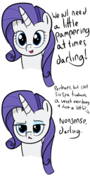 Size: 3128x6116 | Tagged: safe, artist:czu, rarity, pony, g4, darling, dialogue, looking at you, offscreen character