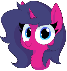 Size: 2498x2670 | Tagged: safe, artist:wafflecakes, oc, oc only, oc:fizzy pop, pony, unicorn, animated, bust, chest fluff, cute, eye shimmer, female, licking, licking lips, looking at you, mare, mlem, ocbetes, silly, simple background, smiling, solo, tongue out, transparent background
