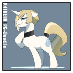 Size: 650x650 | Tagged: safe, artist:pc-doodle, oc, oc only, oc:tala tearjerker, pony, unicorn, gray background, looking at you, simple background, solo, whitekitten