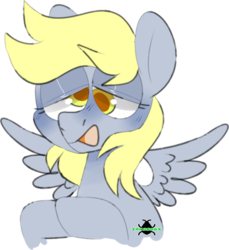 Size: 880x960 | Tagged: safe, artist:incubugs, derpy hooves, pegasus, pony, g4, cute, derpabetes, female, mare, simple background, spread wings, white background, wings
