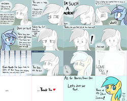 Size: 5130x4102 | Tagged: safe, artist:datahmedz, minuette, sunshower raindrops, pony, raindropsanswers, g4, absurd resolution, ask, discorded, tumblr