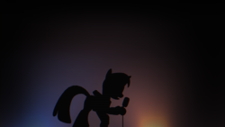 Size: 3265x1837 | Tagged: safe, artist:jollyoldcinema, oc, oc only, oc:blacklightsorane, pony, 3d, lights, microphone, music, music inspired, solo, source filmmaker, the 1975
