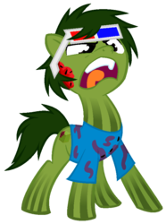 Size: 621x834 | Tagged: safe, artist:laser-pancakes, oc, oc only, oc:bashur, pony, 2014, 3d glasses, bashurverse, clothes, faic, male, mcyt, minecraft, ponified, ponified oc, shirt, solo, youtube