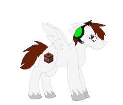 Size: 457x390 | Tagged: safe, artist:askinsanedeadlox, oc, oc only, oc:deadlox, pegasus, pony, 2013, deadlox, explosives, headphones, male, mcyt, minecraft, non-mlp oc, ponified, ponified oc, solo, team crafted, tnt, youtube