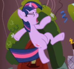Size: 456x427 | Tagged: safe, screencap, twilight sparkle, pony, unicorn, g4, the ticket master, belly, cropped, eyes closed, female, golden oaks library, midair, open mouth, solo, unicorn twilight, yelling
