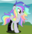 Size: 4788x5169 | Tagged: safe, artist:rainbowsurvivor, oc, oc only, oc:pastel chole, alicorn, pony, absurd resolution, alicorn oc, chest fluff, female, freckles, heterochromia, mare, multicolored hair, rainbow hair, solo, tattoo