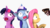 Size: 2044x1150 | Tagged: safe, artist:flushthebatsanta, fluttershy, minuette, twilight sparkle, alicorn, pegasus, pony, unicorn, g4, 3d, aaaaaaaaaa, derp, eye contact, female, frown, looking at each other, looking back, mare, mask, open mouth, raised hoof, scared, shadman, simple background, source filmmaker, transparent background, twilight sparkle (alicorn), wat, wide eyes