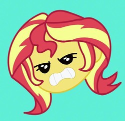 Size: 698x679 | Tagged: artist needed, safe, sunset shimmer, equestria girls, g4, game stream, my little pony equestria girls: better together, angry, emoji