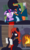 Size: 2744x4524 | Tagged: safe, artist:badumsquish, derpibooru exclusive, the sphinx, twilight sparkle, oc, oc:kalianne, oc:kalianne's mother, oc:reada bella, alicorn, lamia, monster pony, original species, pony, sphinx, g4, bound, coils, comic, curtains, duo, fangs, fireplace, floppy ears, graying hair, grin, happy, house, laughing, lens flare, ophidiophobia, photo, photobomb, ponytail, pose, red eye, scared, selfie, show accurate, smiling, tail hold, terrified, varying degrees of want