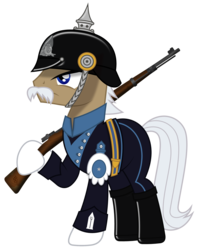 Size: 2172x2762 | Tagged: safe, artist:brony-works, earth pony, pony, clothes, facial hair, gun, high res, male, moustache, pickelhaube, rifle, simple background, solo, stallion, sweden, transparent background, uniform, vector, weapon