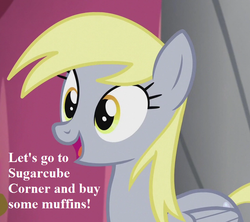 Size: 729x648 | Tagged: safe, edit, edited screencap, editor:korora, screencap, derpy hooves, g4, slice of life (episode), bronybait, cropped, cute, derpabetes, dialogue, text, underp