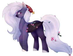Size: 1280x983 | Tagged: safe, artist:nuclearpone, oc, oc only, oc:cole, pegasus, pony, colored wings, female, flower, flower in hair, mare, solo