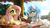 Size: 3200x1800 | Tagged: safe, artist:fidzfox, fluttershy, oc, pegasus, pony, unicorn, g4, basket, commission, duo, female, food, magic, mare, picnic, picnic basket, picnic blanket, plate, prone, scenery, smiling, telekinesis, tree