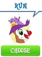 Size: 148x201 | Tagged: safe, gameloft, screencap, meadow song, pony, g4, clown, clown nose, gameloft shenanigans, male, meme, picture for breezies, red nose, run, solo, wow! glimmer
