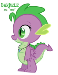 Size: 2650x3450 | Tagged: safe, artist:chiptunebrony, spike, dragon, g4, alternate hairstyle, barb, barbabetes, cute, female, gem, high res, rule 63, rule63betes, sapphire, simple background, solo, transparent background, vector, winged barb, winged spike, wings