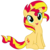 Size: 3500x3500 | Tagged: safe, alternate version, artist:light262, artist:supra80, edit, sunset shimmer, pony, unicorn, g4, cute, female, happy, high res, mare, open mouth, shimmerbetes, simple background, sitting, smiling, solo, transparent background