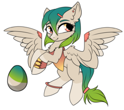 Size: 2500x2205 | Tagged: safe, artist:kxttponies, oc, oc only, pegasus, pony, egg, female, high res, mare, simple background, solo, transparent background