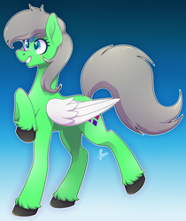 Size: 2421x2889 | Tagged: safe, artist:polymercorgi, oc, oc only, oc:winter flaze, pegasus, pony, colored wings, female, high res, mare, scar, solo