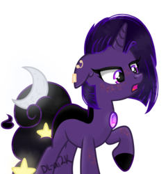 Size: 886x916 | Tagged: safe, artist:dl-ai2k, oc, oc only, oc:midnight dreamer, pony, unicorn, augmented tail, female, mare, simple background, solo, transparent background