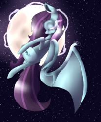 Size: 2443x2947 | Tagged: safe, artist:midnightdream123, oc, oc only, bat pony, pony, female, high res, mare, moon, night, solo