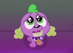 Size: 553x408 | Tagged: safe, screencap, spike, spike the regular dog, dog, equestria girls, g4, my little pony equestria girls: friendship games, collar, cropped, cute, frown, looking up, male, open mouth, puppy dog eyes, sad, sadorable, solo, spikabetes, spike's dog collar
