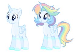 Size: 3144x2160 | Tagged: dead source, safe, artist:rainbows-skies, oc, oc only, oc:water star, alicorn, pony, alicorn oc, bald, high res, male, rainbow alicorn, simple background, solo, stallion, transparent background