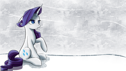 Size: 1920x1080 | Tagged: safe, artist:konik006, rarity, pony, unicorn, g4, colored pupils, female, mare, raised hoof, sitting, solo, wallpaper