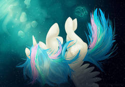 Size: 1024x716 | Tagged: safe, artist:espeonumbreonlover, princess celestia, alicorn, pony, g4, female, solo, space, stars