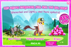 Size: 1038x687 | Tagged: safe, gameloft, gimme moore, pony, g4, my little pony: magic princess, advertisement, costs real money, gem, introduction card, rhyme