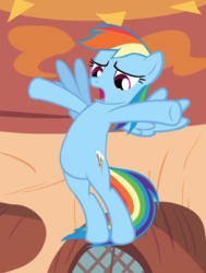 Size: 640x848 | Tagged: safe, screencap, rainbow dash, pegasus, pony, g4, magic duel, cropped, female, flying, golden oaks library, solo, spread wings, wings