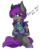 Size: 1618x1996 | Tagged: safe, artist:beardie, oc, oc only, oc:platinum wing, bat pony, pony, armor, bat pony oc, dialogue, ear fluff, female, guardsmare, hoof blades, looking at you, mare, night guard, open mouth, royal guard, simple background, sitting, solo, talking to viewer, transparent background, weapon