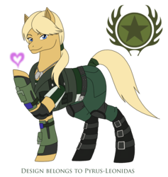 Size: 1433x1509 | Tagged: safe, artist:pyrus-leonidas, pony, series:mortal kombat:defenders of equestria, clothes, crossover, female, heart, mare, mortal kombat, ponified, ponytail, raised hoof, simple background, smiling, solo, sonya blade, transparent background