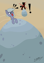 Size: 700x1000 | Tagged: safe, artist:fist-butter, limestone pie, earth pony, pony, g4, exclamation point, female, holder's boulder, hypocrisy, irony, mare, solo