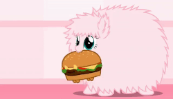Size: 500x288 | Tagged: safe, artist:mixermike622, oc, oc only, oc:fluffle puff, earth pony, pony, g4, animated, behaving like a dog, borgarposting, burger, burgie, cute, daaaaaaaaaaaw, featured image, female, flufflebetes, fluffy, food, funny, gif, hamburger, head shake, hnnng, loop, mare, mixermike622 is trying to murder us, mouth hold, my little foody, nom, ocbetes, perfect loop, shaking, smiling, solo, sweet dreams fuel, weapons-grade cute