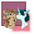 Size: 2434x2463 | Tagged: safe, artist:ask-y, oc, oc only, oc:amadis, oc:radiant valor, earth pony, pony, unicorn, female, high res, licking, mare, tongue out